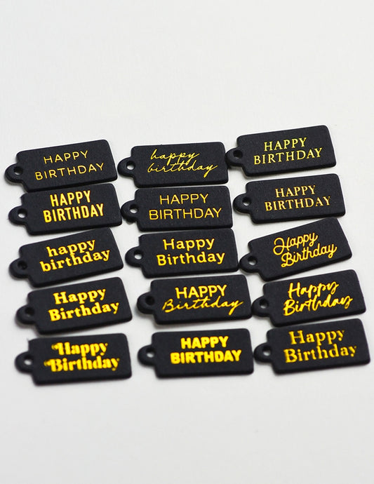 Memory Box ST039 Happy Birthday Foil Greeting Black Tags