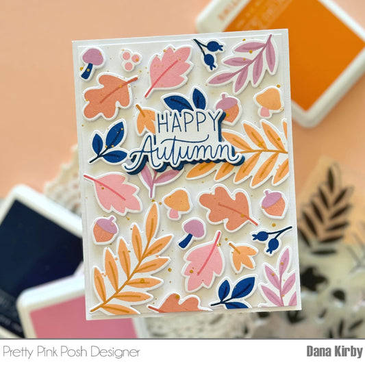 Pretty Pink Posh Solid Fall Foliage stamp set and die bundle