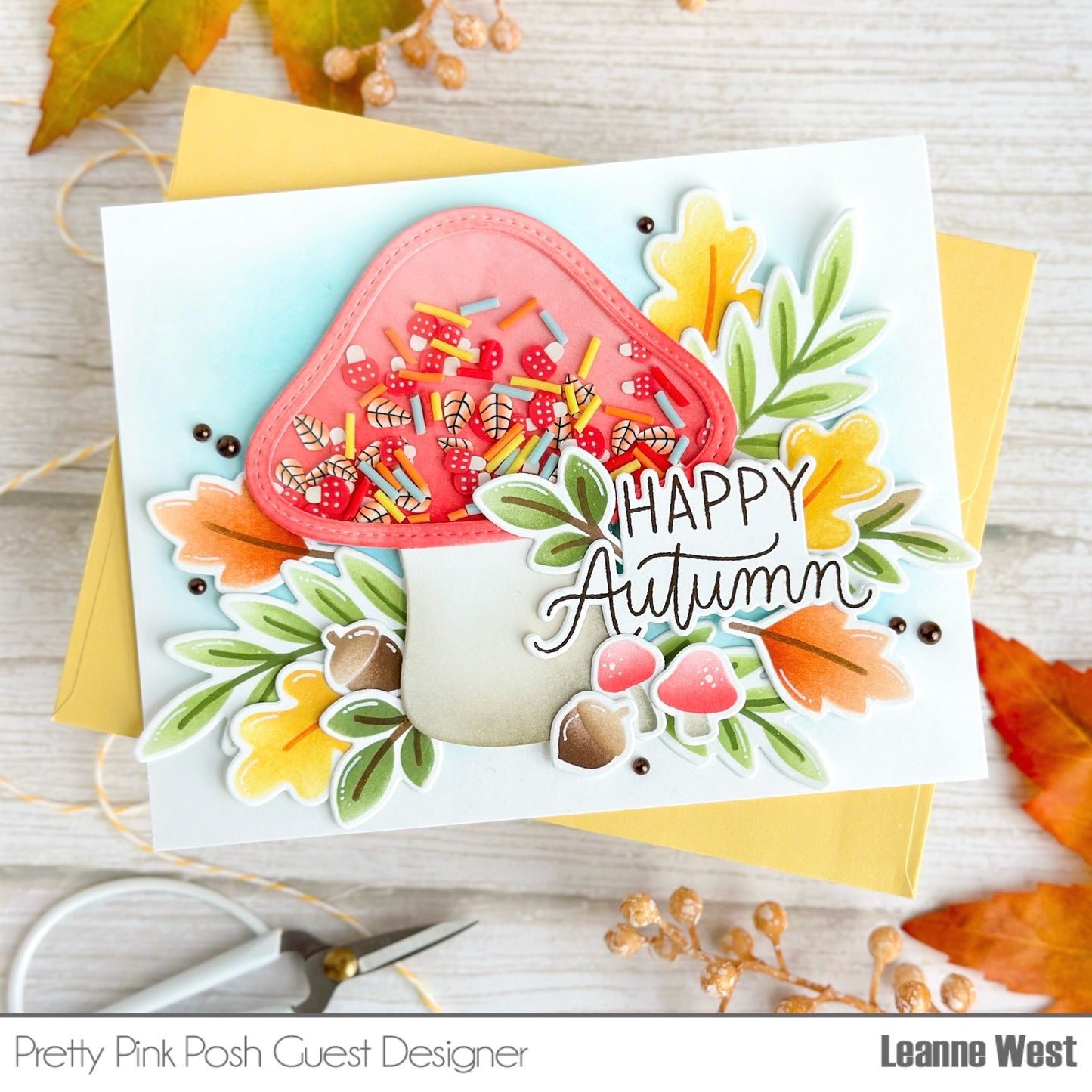 Pretty Pink Posh Solid Fall Foliage stamp set and die bundle