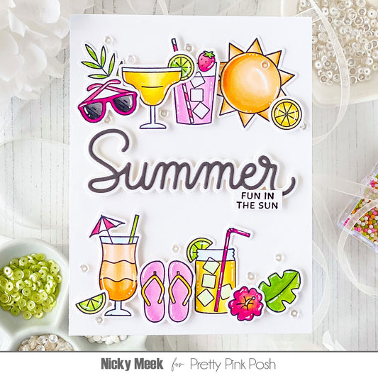 Pretty Pink Posh Summer Sips stamp set