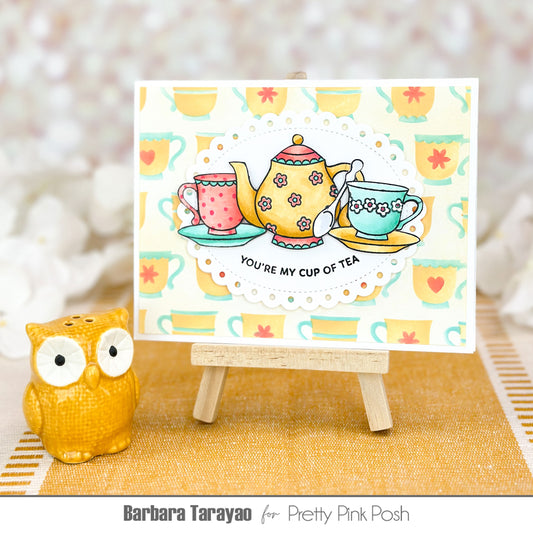 Pretty Pink Posh Tea Time stamp set