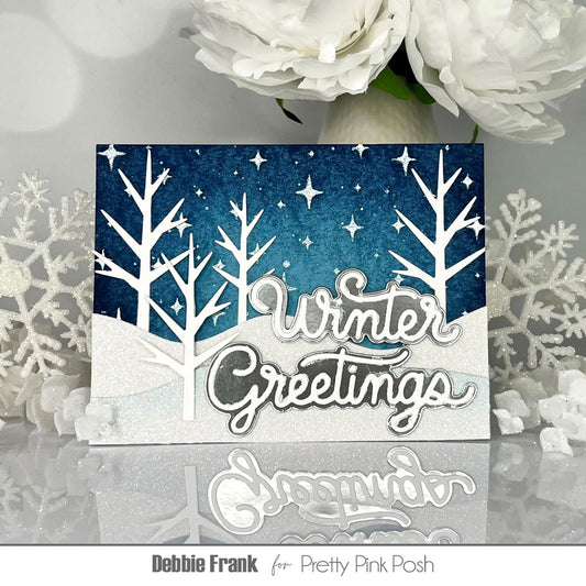 Pretty Pink Posh Winter Greetings Shadow dies