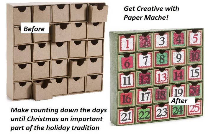 Paper Mache Advent Countdown Box