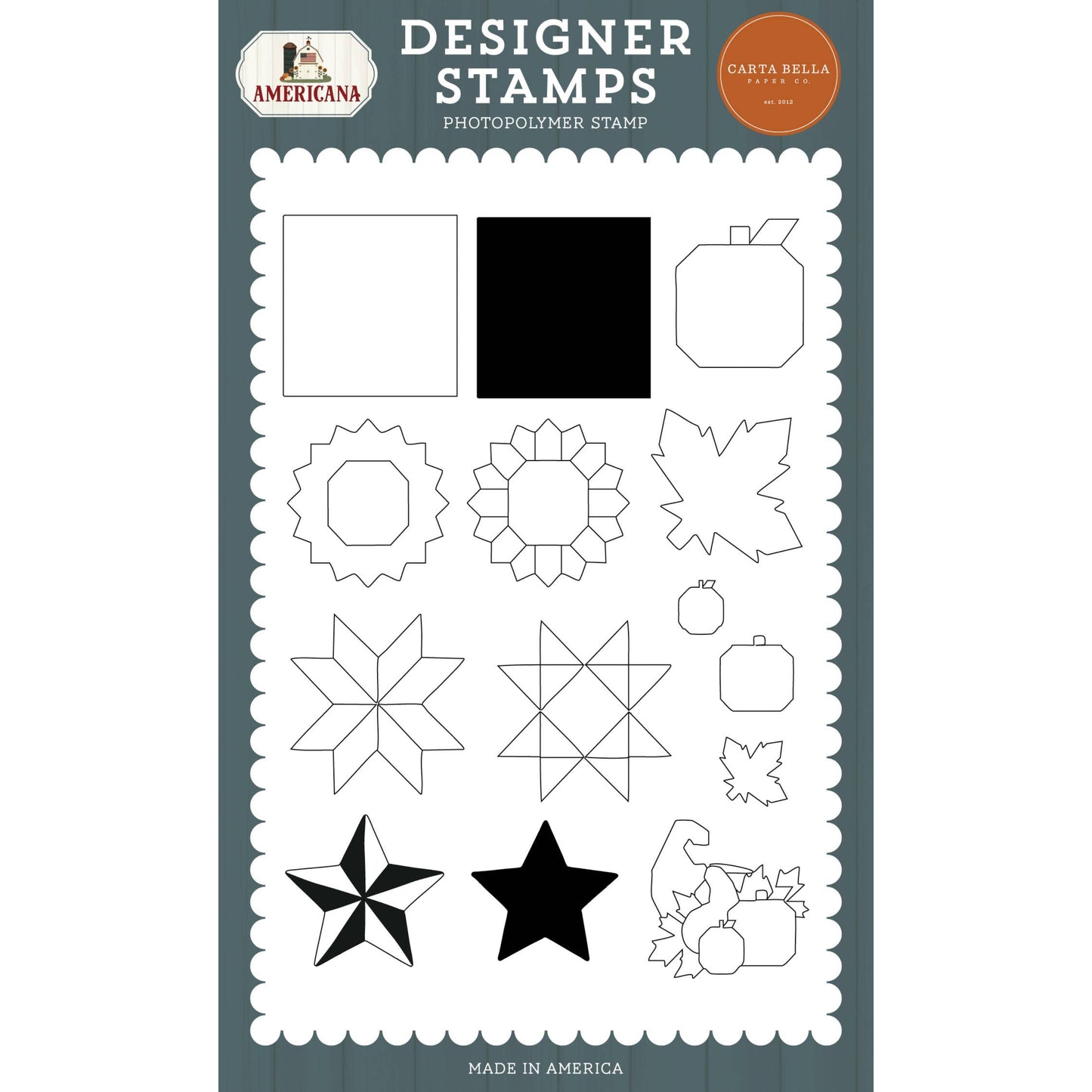 Carta Bella Americana: Build A Fall Quilt Stamp Set