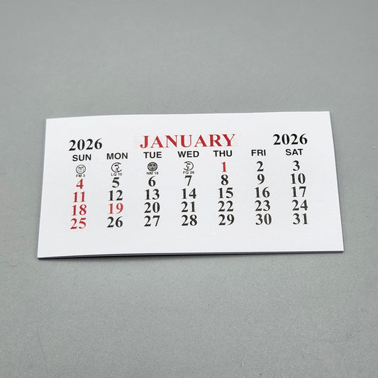 2026 calendar pads - 3" x 1 1/2"