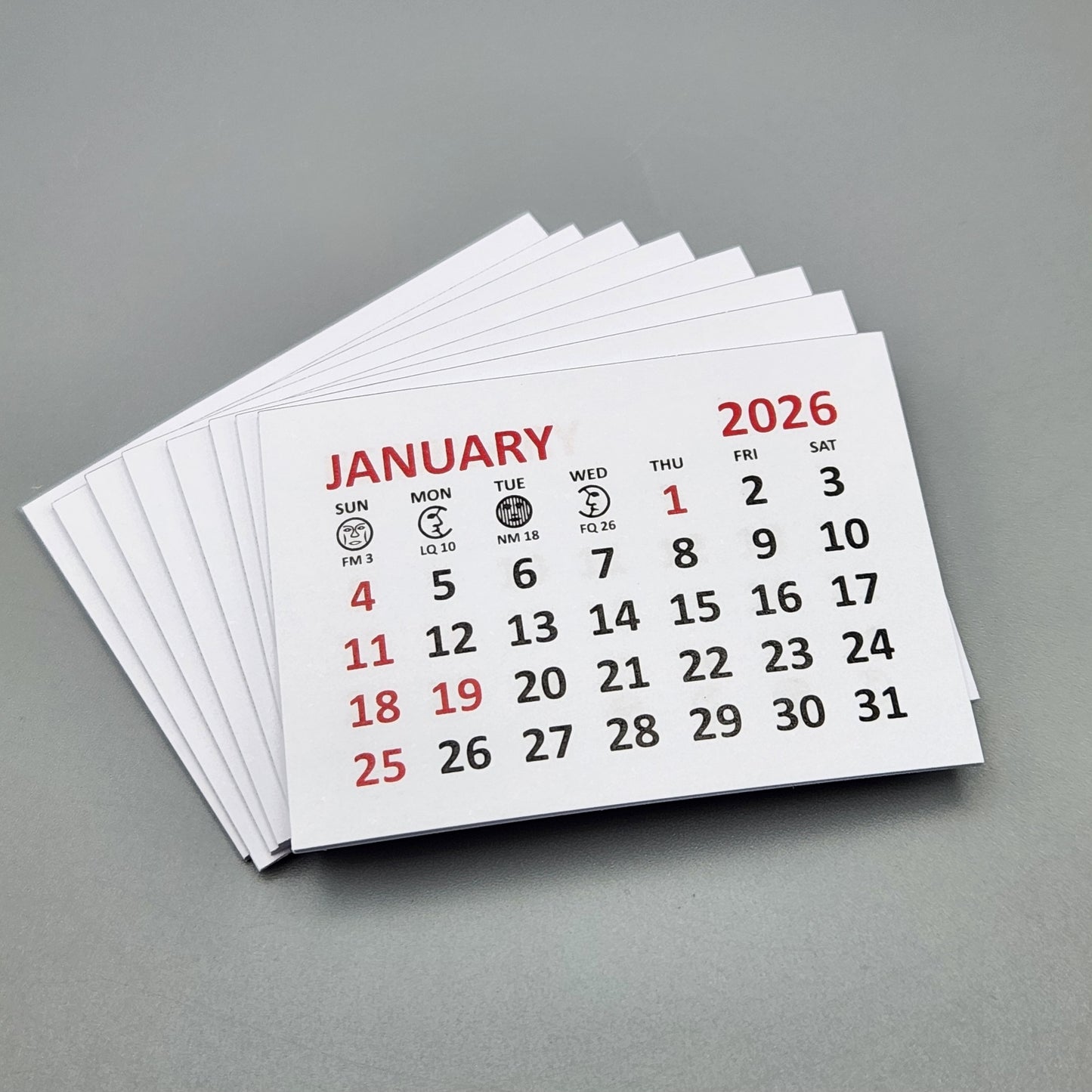 2026 calendar pads - 2 3/8" x 1 11/16"