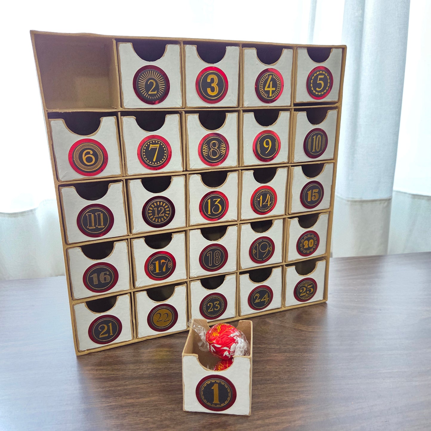 Paper Mache Advent Countdown Box