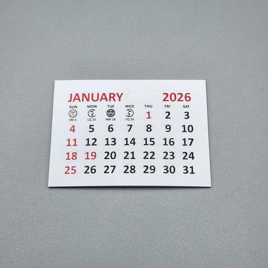 2026 calendar pads - 2 3/8" x 1 11/16"