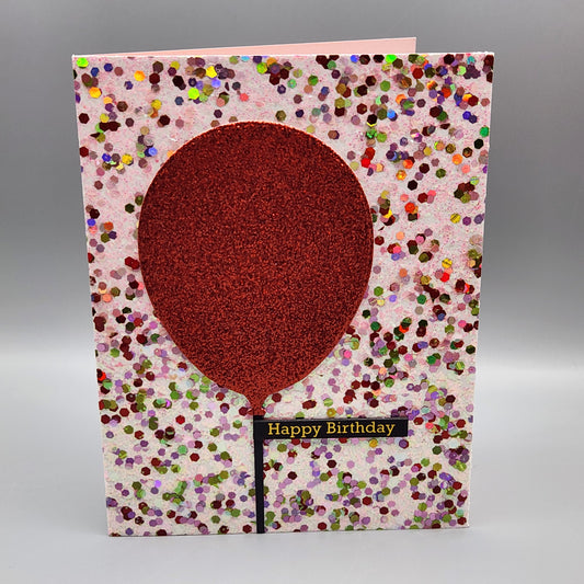 American Crafts Chunky Glitter Specialty Paper 8.5"X11" Strawberry