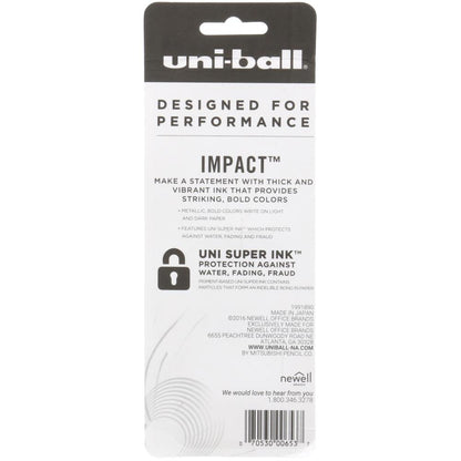 Uni-Ball Gel Impact Pen 3/Pkg Gold, Silver, White