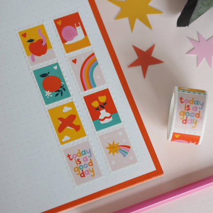 Cute Vibrant Postage Stamp Washi Tape