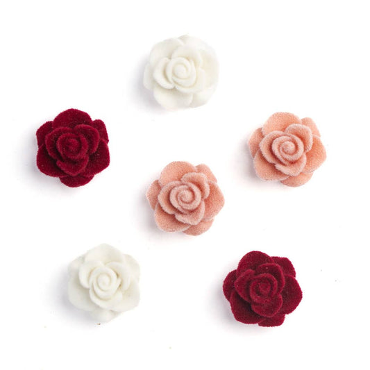 Flocked Mini Rose Blooms