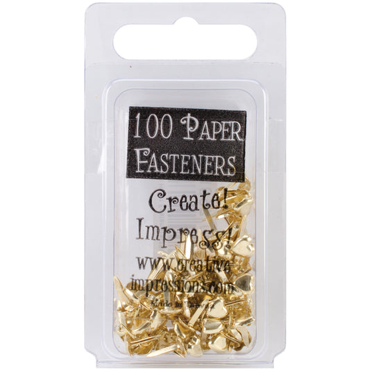 Creative Impressions Brads Mini Hearts - Gold