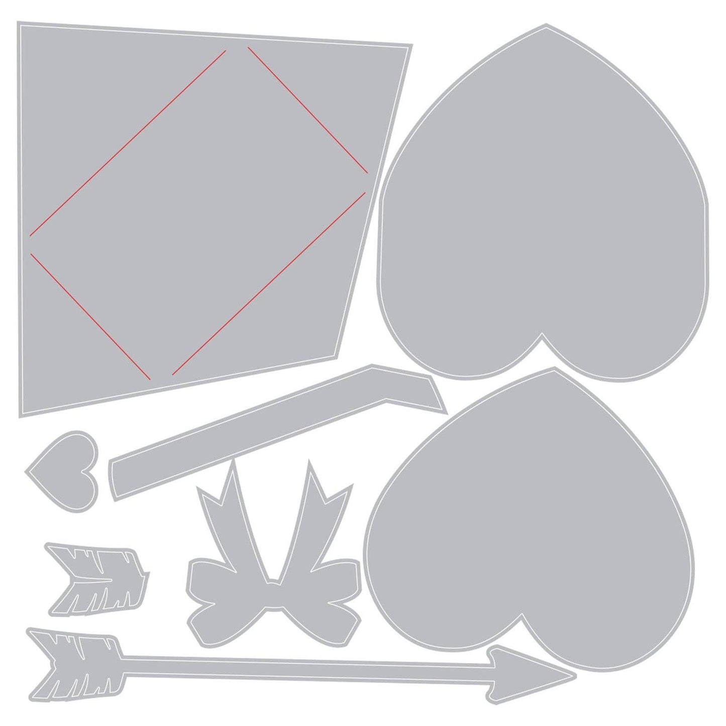 Sizzix 2-D Texture Fades Embossing Folder w/8PK Thinlits Set - Vault Side-Order Love Notes by Tim Holtz