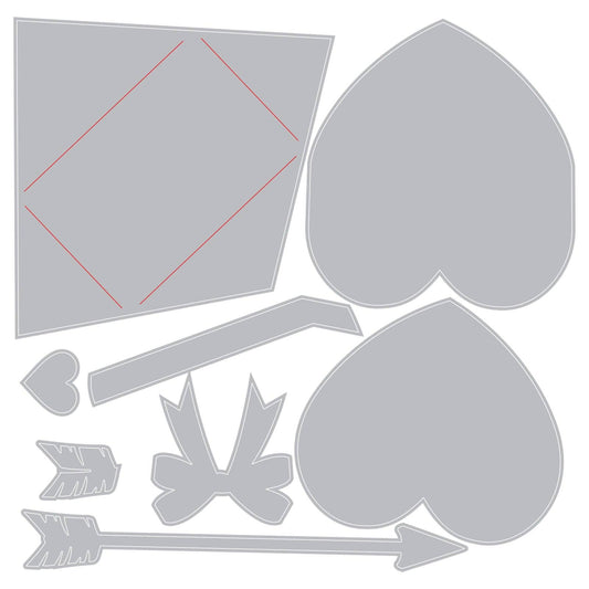 Sizzix 2-D Texture Fades Embossing Folder w/8PK Thinlits Set - Vault Side-Order Love Notes by Tim Holtz