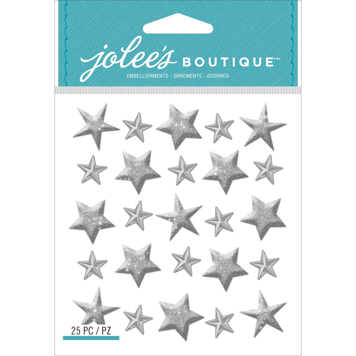 Jolee's Silver Star Dimensional Repeat Stickers