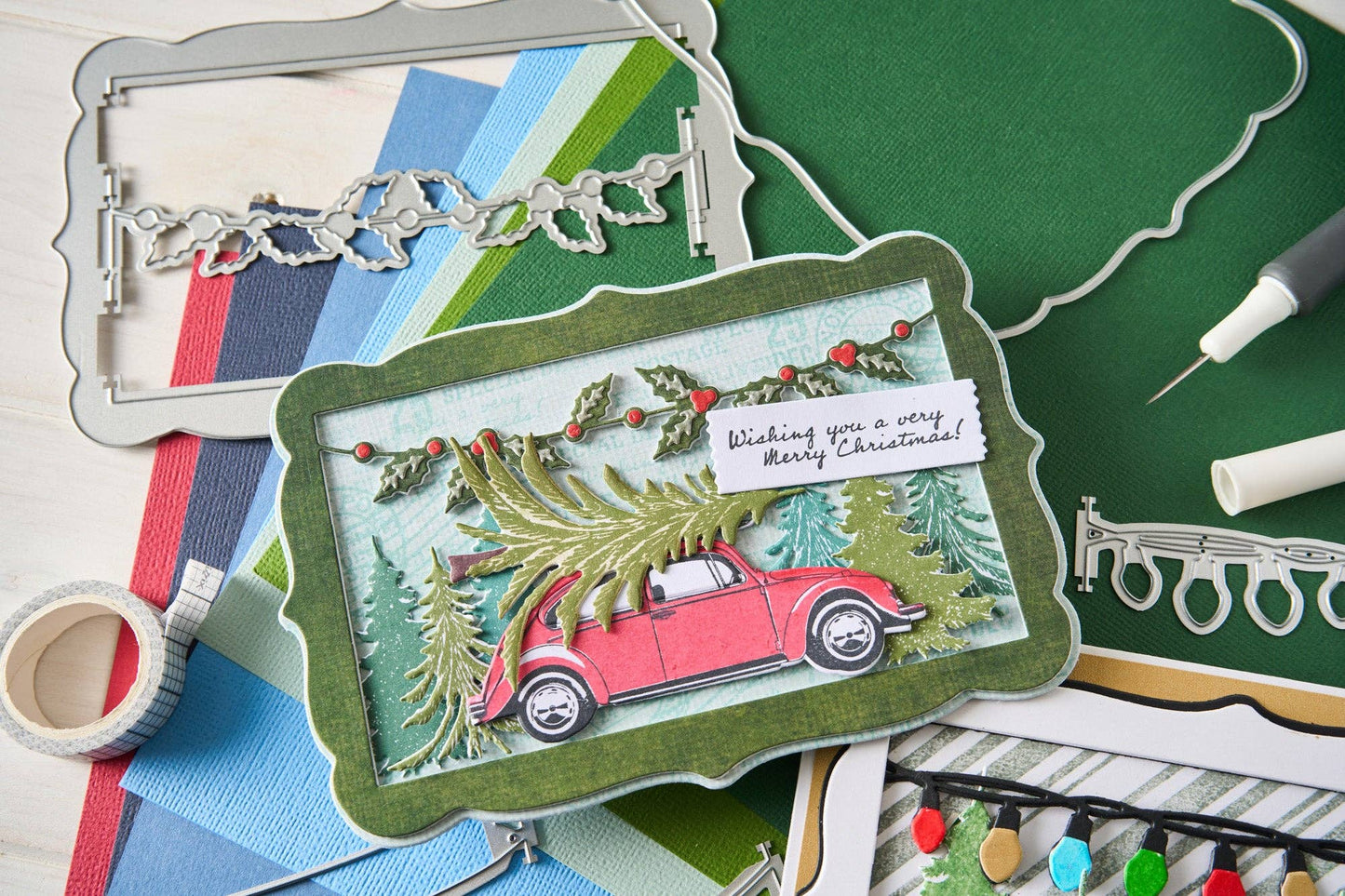 Sizzix Clear Stamps Set 8PK w/2PK Framelits Journey Home by 49 and Market
