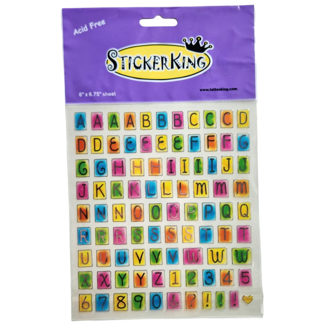 Sticker King Rainbow Block Alphabet Sticker sheet 224042