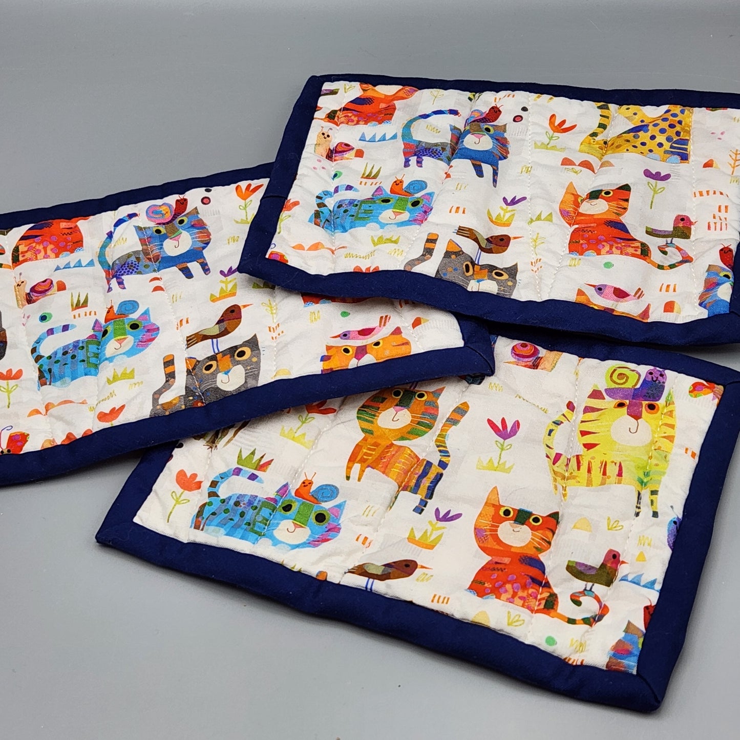 Mug Rug Colorful Cats