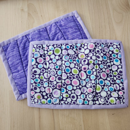 Mug Rug Purple Polka Dots