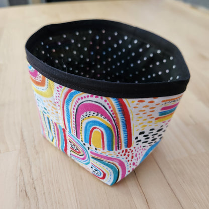 Reversible Fabric Basket - Rainbows