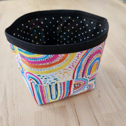 Reversible Fabric Basket - Rainbows