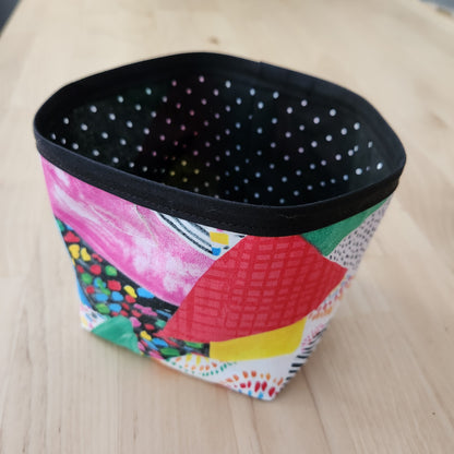 Reversible Fabric Basket - Collage