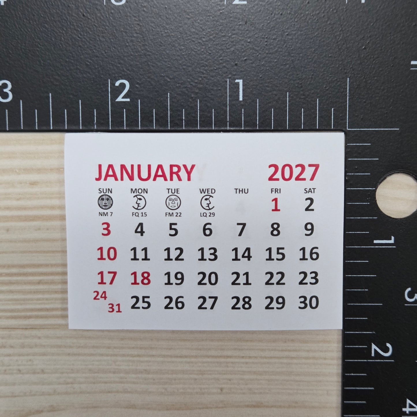 2027 calendar pads - 2 3/8" x 1  11/16"
