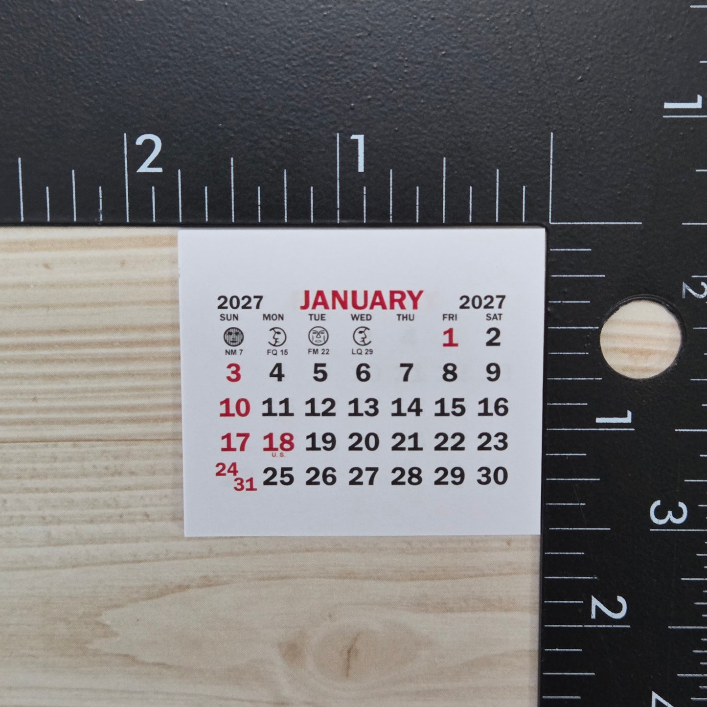 2027 calendar pads - 1 3/4" x 1 1/2"