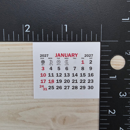2027 calendar pads - 1 3/4" x 1 1/2"