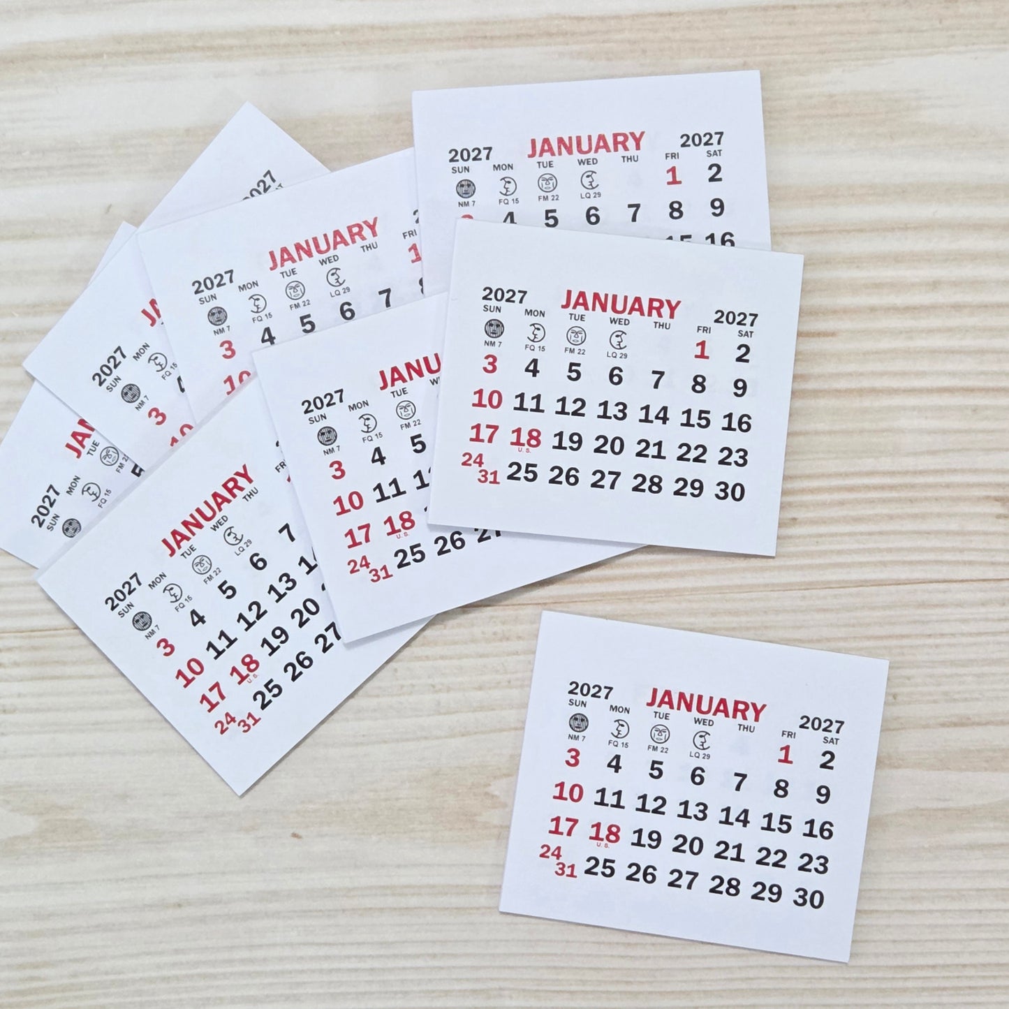 2027 calendar pads - 1 3/4" x 1 1/2"