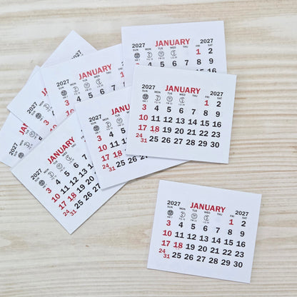 2027 calendar pads - 1 3/4" x 1 1/2"