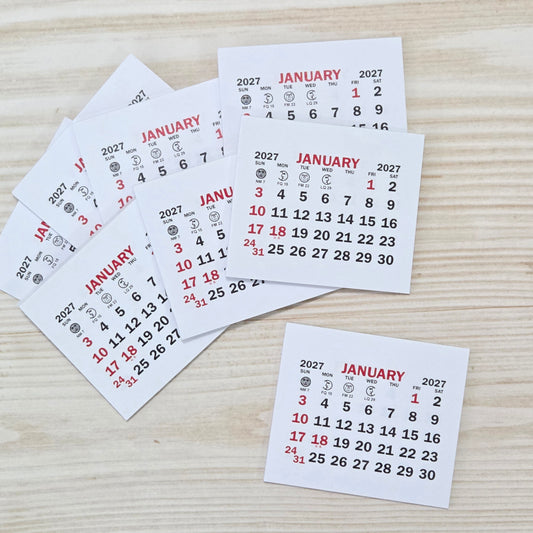 2027 calendar pads - 1 3/4" x 1 1/2"