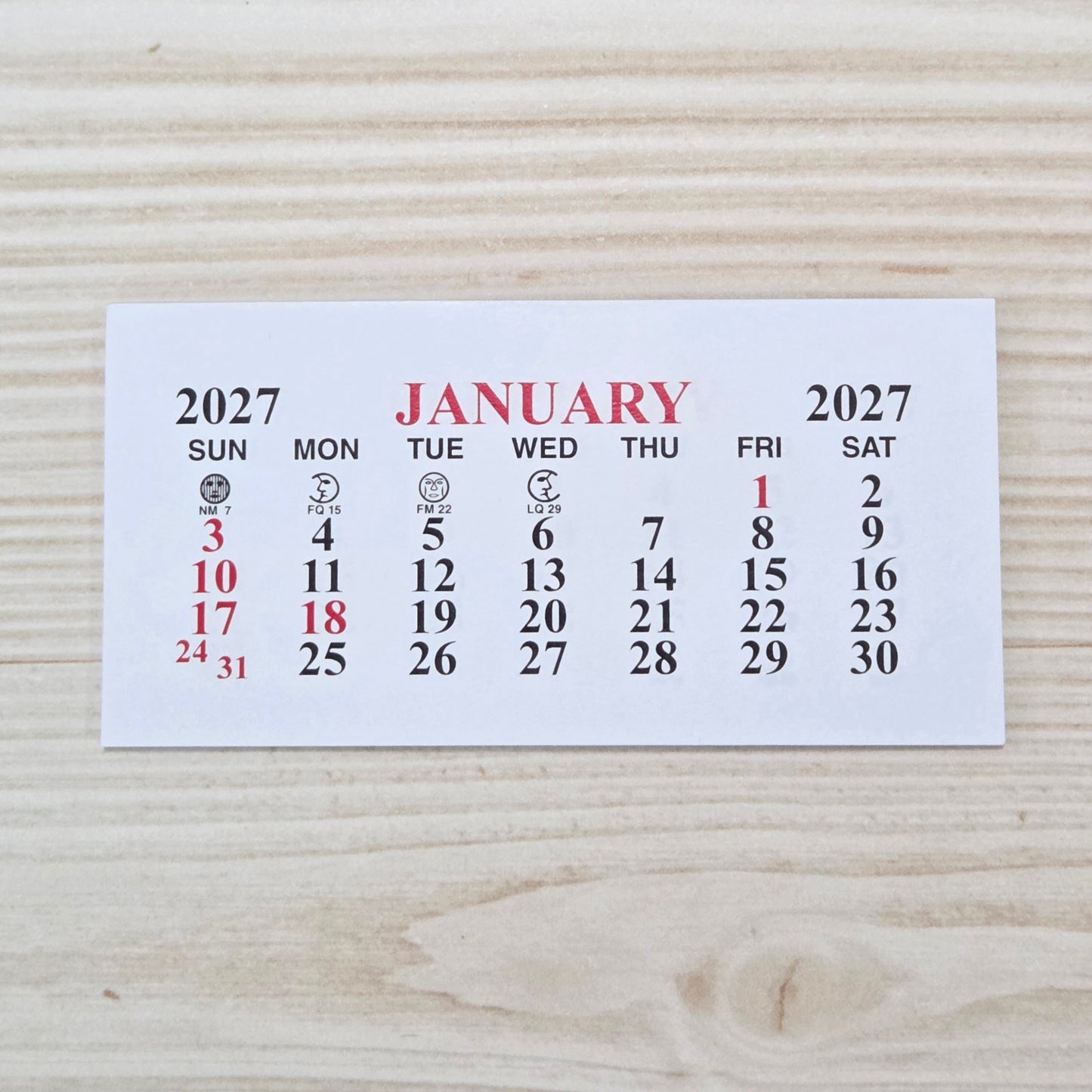 2027 calendar pads - 3" x 1 1/2"