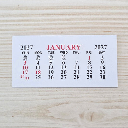 2027 calendar pads - 3" x 1 1/2"