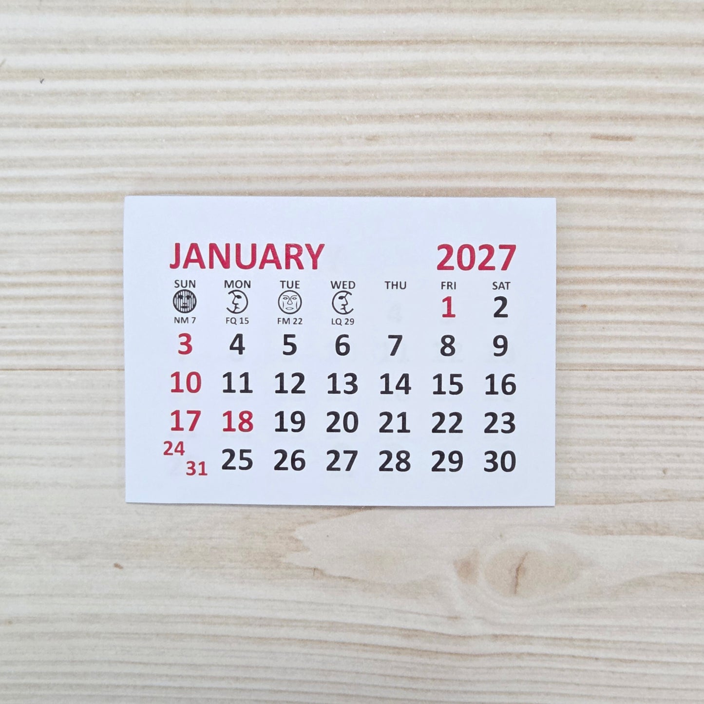 2027 calendar pads - 2 3/8" x 1  11/16"
