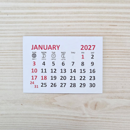 2027 calendar pads - 2 3/8" x 1  11/16"