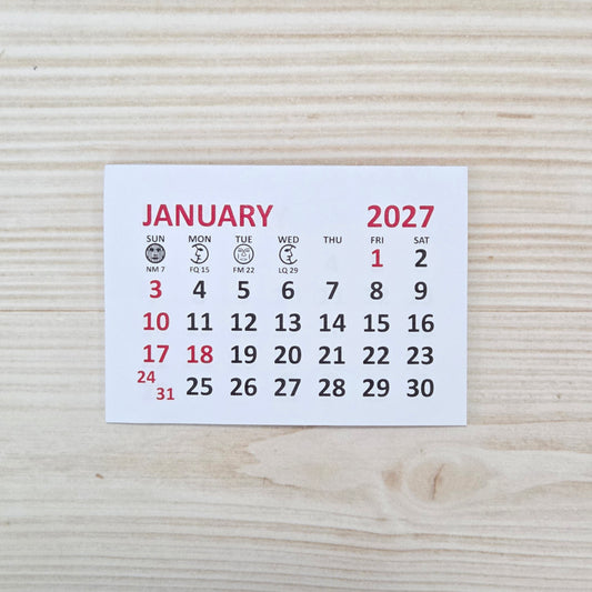2027 calendar pads - 2 3/8" x 1  11/16"
