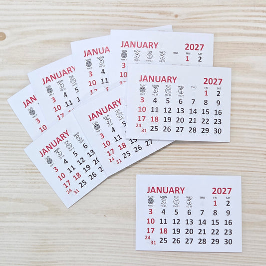 2027 calendar pads - 2 3/8" x 1  11/16"