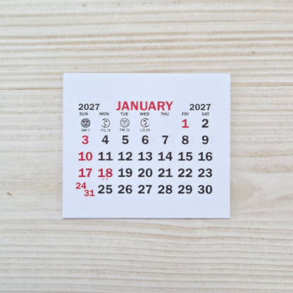 2027 calendar pads - 1 3/4" x 1 1/2"