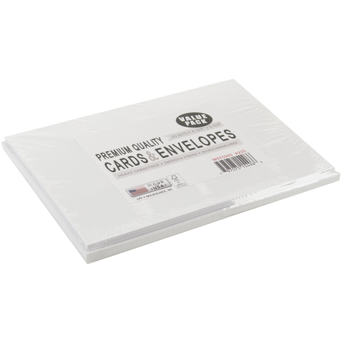 Leader White A2 Greeting Cards w/Envelopes 25/Pkg