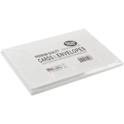 Leader White A2 Greeting Cards w/Envelopes 25/Pkg