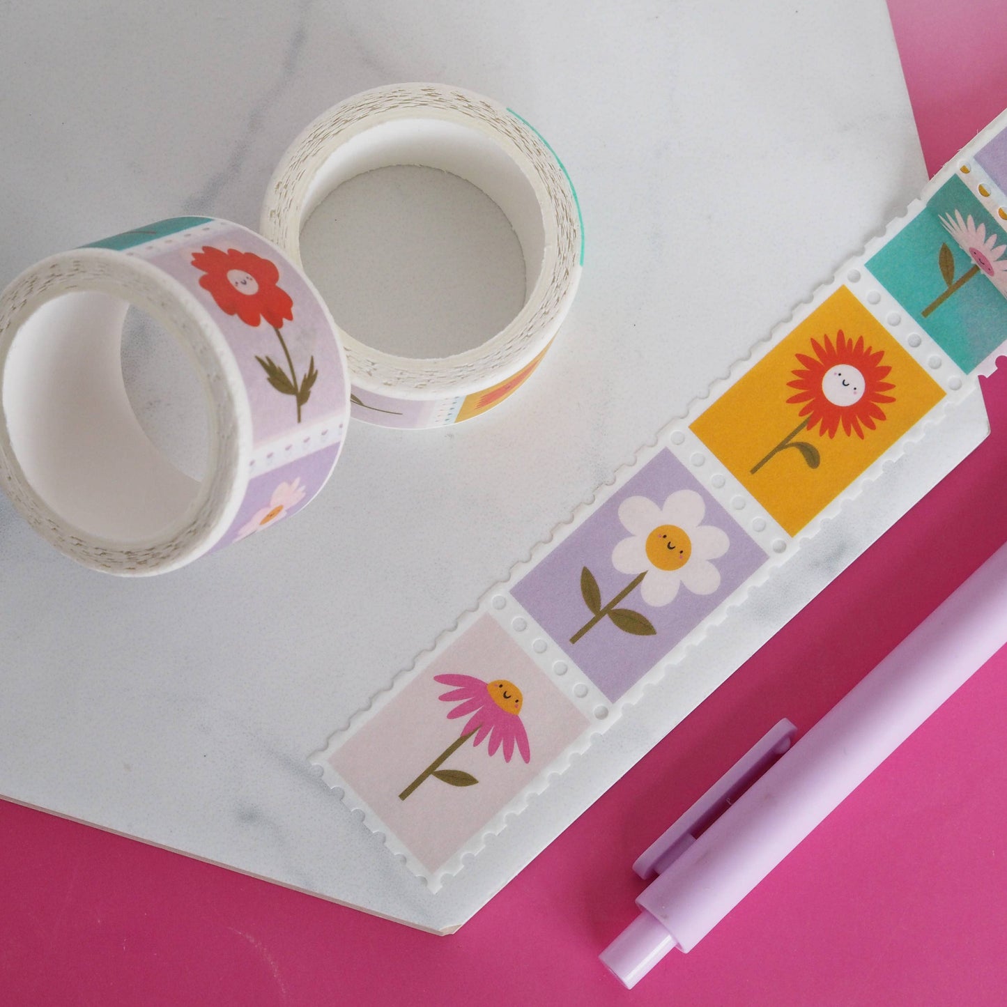 Flower Postage Stamp Washi Tape