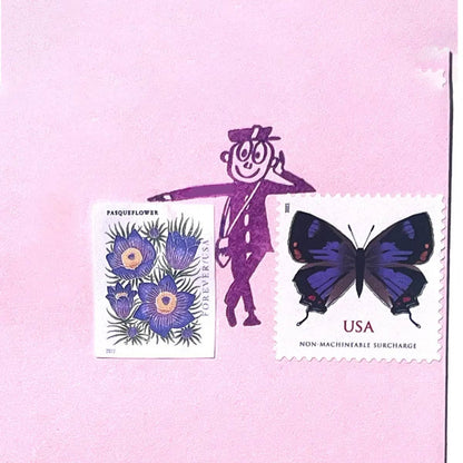 Mr Zip Stamp Retro Postman