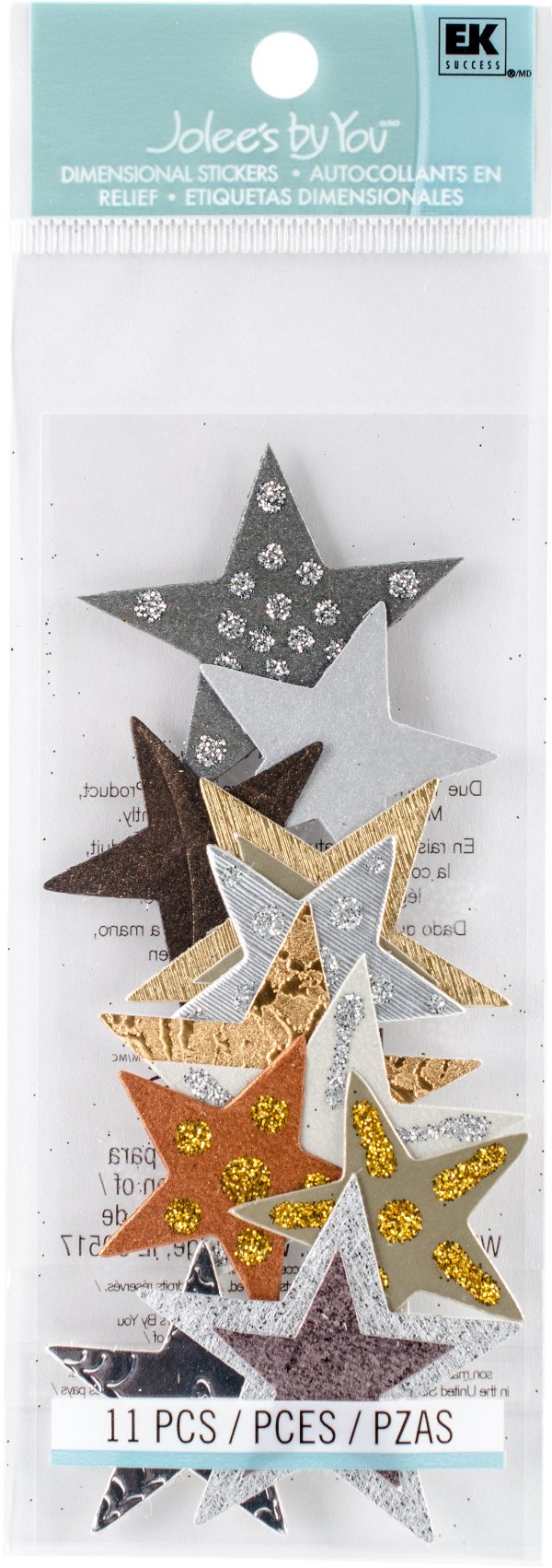 Jolee's Gold & Brown Stars Dimensional Stickers