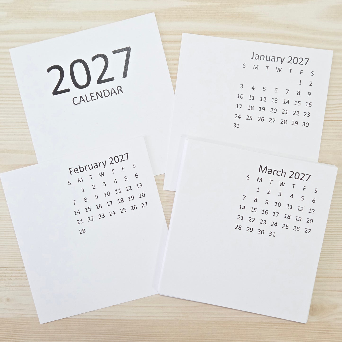 2027 DIY Calendar Small