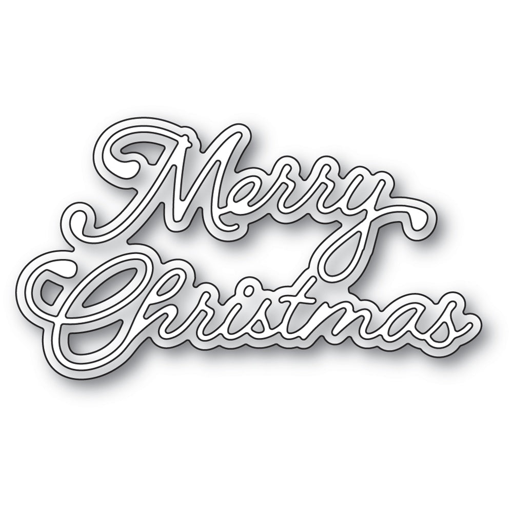 Poppystamps 2596 Merry Christmas Moonlight Script