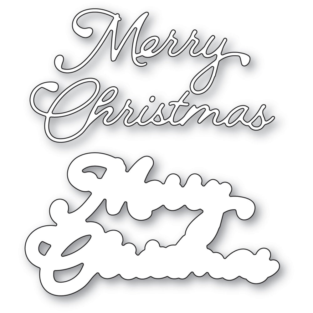 Poppystamps 2596 Merry Christmas Moonlight Script