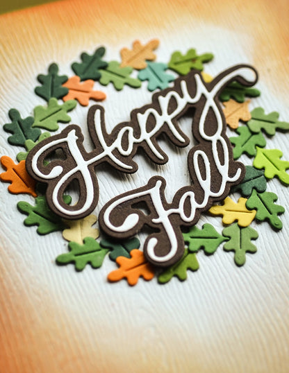 Poppystamps 2597 Happy Fall Moonlight Script Craft Die