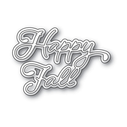 Poppystamps 2597 Happy Fall Moonlight Script Craft Die